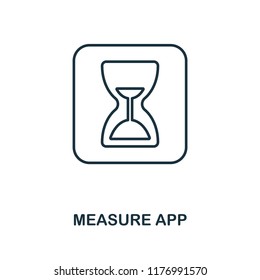 Measure App icon. Monochrome style design from visual device collection. UI. Pixel perfect simple pictogram measure app icon. Web design, apps, software, print usage.