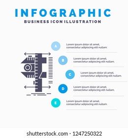 measure, caliper, calipers, physics, measurement Infographics Template for Website and Presentation. GLyph Gray icon with Blue infographic style vector illustration.