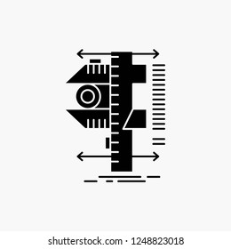 measure, caliper, calipers, physics, measurement Glyph Icon. Vector isolated illustration