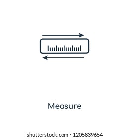 Measure concept line icon. Linear Measure concept outline symbol design. This simple element illustration can be used for web and mobile UI/UX.