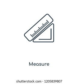Measure concept line icon. Linear Measure concept outline symbol design. This simple element illustration can be used for web and mobile UI/UX.