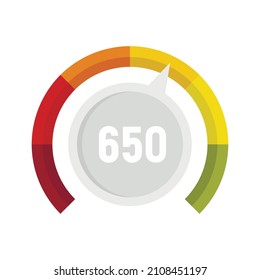 Measure credit score icon. Flat illustration of measure credit score vector icon isolated on white background