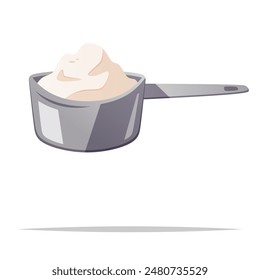 Measure cup of flour vector isolated illustration