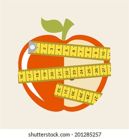 Measure design over beige background, vector illustration