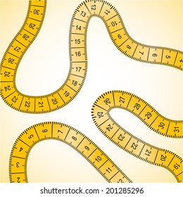Measure design over yellow background, vector illustration