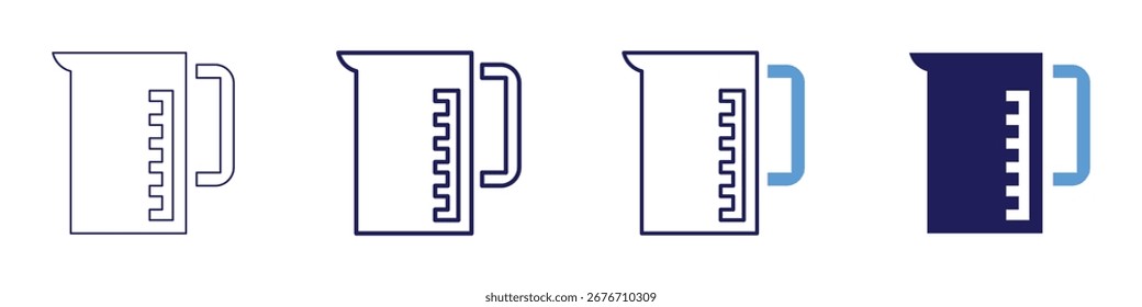 Ícone Medir eficiência em 4 estilos diferentes. Linha Fina, Linha, Linha Negrito, Duotônico. Estilo duotônico. Traçado editável.