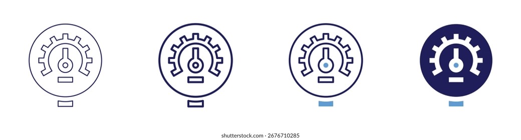 Measure energy icon in 4 different styles. Thin Line, Line, Bold Line, Duotone. Duotone style. Editable stroke.