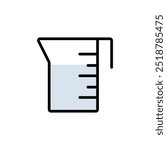 Measure Flask color icon. Pictogram for web. Liquid containers for cooking with fluid capacity scale isolated on white background.