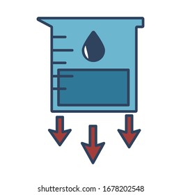 measure flask with oil drop fill style icon vector illustration design