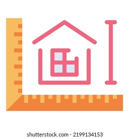 measure flat color icon vector
