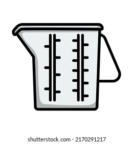 Measure Glass Icon. Editable Bold Outline With Color Fill Design. Vector Illustration.