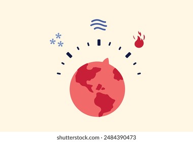 Measure of global warming effect illustration 