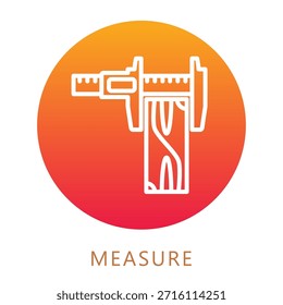Measure Gradient Fill Icon, Mini Illustration Relate To Carpentry, Wood Industry. Use For Modern Concept, Ui, Ux Web And App Development.