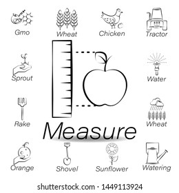 measure hand draw icon. Element of farming illustration icons. Signs and symbols can be used for web, logo, mobile app, UI, UX
