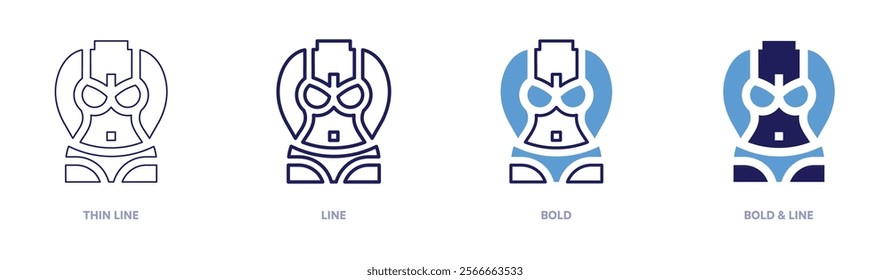 Measure icon in 4 different styles. Thin Line, Line, Bold, and Bold Line. Duotone style. Editable stroke.