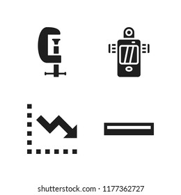 measure icon. 4 measure vector icons set. loss, ruler and construction icons for web and design about measure theme