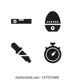measure icon. 4 measure vector icons set. chronometer, pipette and timer icons for web and design about measure theme