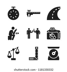 measure icon. 9 measure vector icons set. caliper, diet and work tools icons for web and design about measure theme