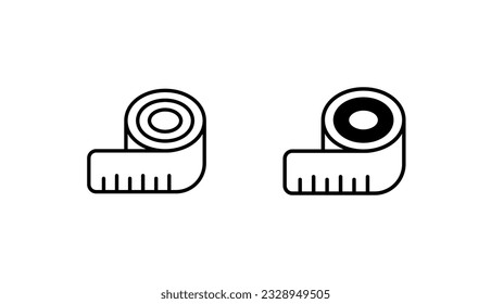 Medir diseño de icono con ilustración de fondo blanco