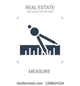 measure icon. high quality filled measure icon on white background. from real estate collection flat trendy vector measure symbol. use for web and mobile