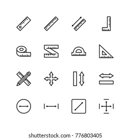 Measure icon set. Collection of high quality black outline logo for web site design and mobile apps. Vector illustration on a white background.
