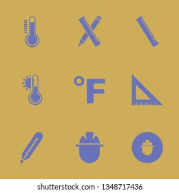 measure icon set with fahrenheit, builder and thermometer vector illustration