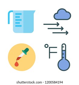 measure icon set. vector set about measuring cup, thermometer, pipette and pressure icons set.