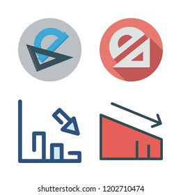 measure icon set. vector set about protractor and loss icons set.