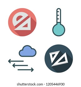 measure icon set. vector set about pressure, protractor, thermometer and set square icons set.