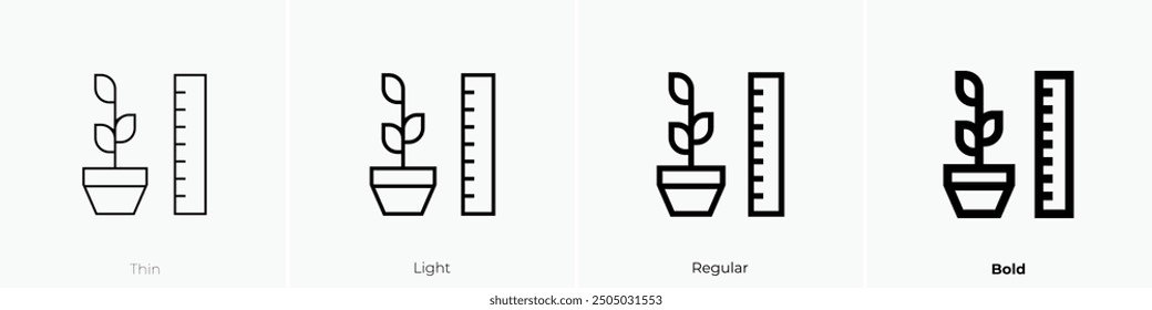 measure icon. Thin, Light Regular And Bold style design isolated on white background
