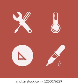 measure icon. measure vector icons set dropper pipette, wrench screwdriver, temperature and ruler