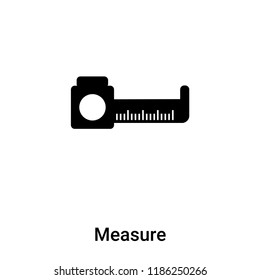 Measure icon vector isolated on white background, logo concept of Measure sign on transparent background, filled black symbol