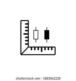 símbolo del vector del icono de medida