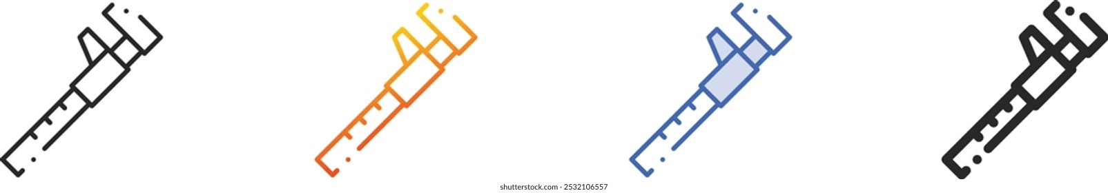 measure icon.Thin Linear, Gradient, Blue Stroke and bold Style Design Isolated On White Background
