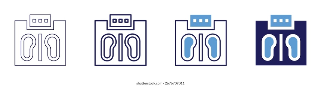 Measure index icon in 4 different styles. Thin Line, Line, Bold Line, Duotone. Duotone style. Editable stroke.