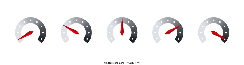 Measure And Infographics. Barometer Sign, Performance Symbol. Mood Evaluation. Flat Style. Vector Illustration