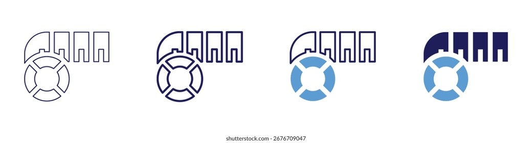 Measure latency icon in 4 different styles. Thin Line, Line, Bold Line, Duotone. Duotone style. Editable stroke.