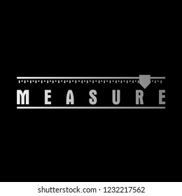 measure logo with deep philosophy for technology startup company. measure logo design has mean accurate, engineer, fashion and science for company sign