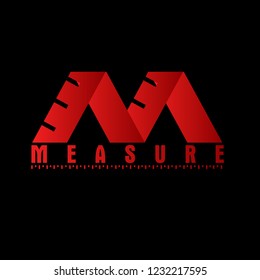 measure logo with deep philosophy for technology startup company. measure logo design has mean accurate, engineer, fashion and science for company sign