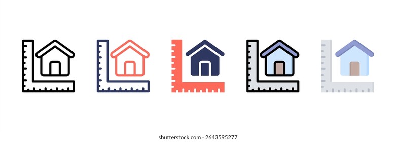 Measure Multi Style Icon Set
