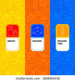 Measure Package Labels. Vector Illustration of Outline Design.