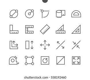 Measure Pixel Perfect Well-crafted Vector Thin Line Icons 48x48 Ready for 24x24 Grid for Web Graphics and Apps with Editable Stroke. Simple Minimal Pictogram Part 1-1