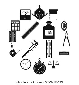 Measure Precision Icons Set Simple Illustration Stock Vector (Royalty ...