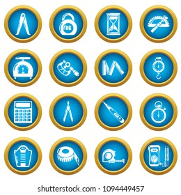 Measure precision icons set. Simple illustration of 16 measure precision vector icons for web