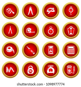 Measure precision icons set. Simple illustration of 16 measure precision vector icons for web