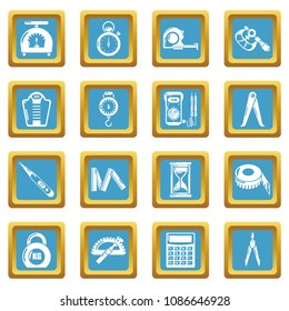 Measure precision icons set vector sapphirine square isolated on white background 