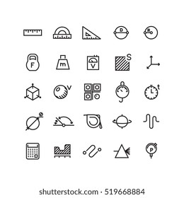 Measure, Precision Measurement Vector Thin Line Icons