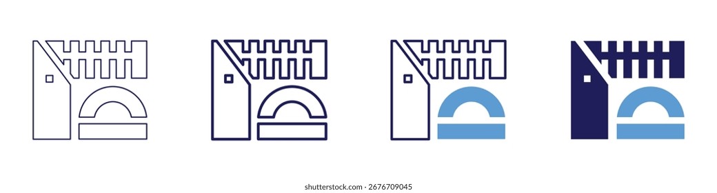 Measure rank icon in 4 different styles. Thin Line, Line, Bold Line, Duotone. Duotone style. Editable stroke.