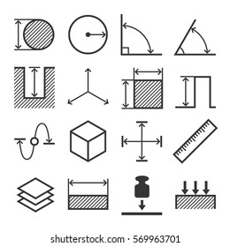 Measure Related Icons Set. Vector