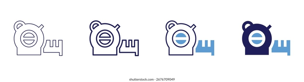 Measure resistance icon in 4 different styles. Thin Line, Line, Bold Line, Duotone. Duotone style. Editable stroke.